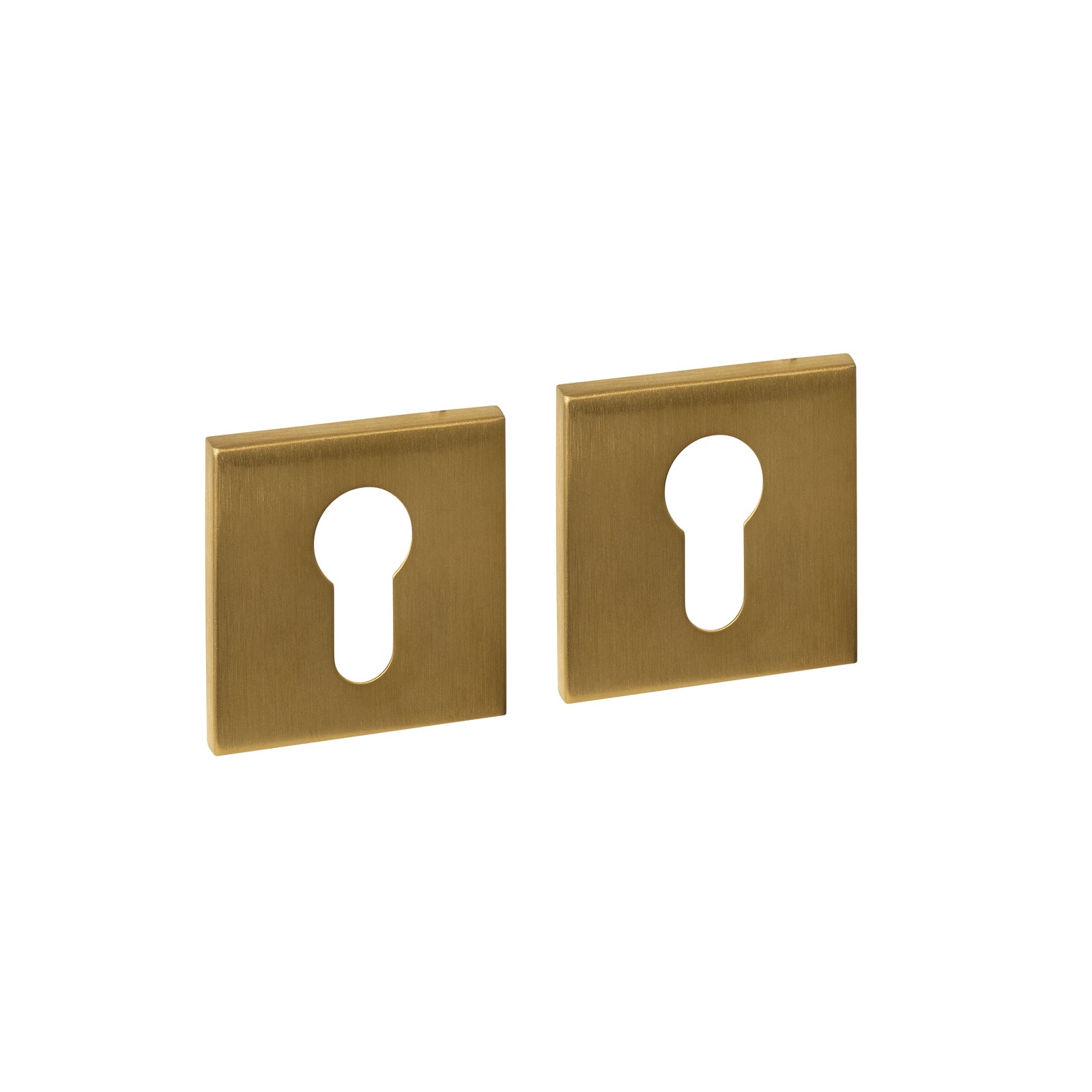 Cilinderrozetten - verdekt 53x53x6mm - PVD messing mat