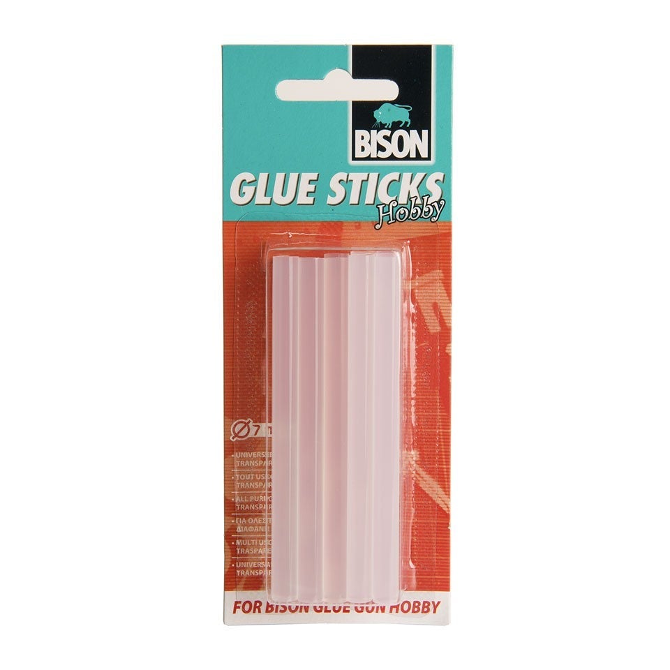 Bison lijmpatroon hobby 7 mm transparant 12 stuks