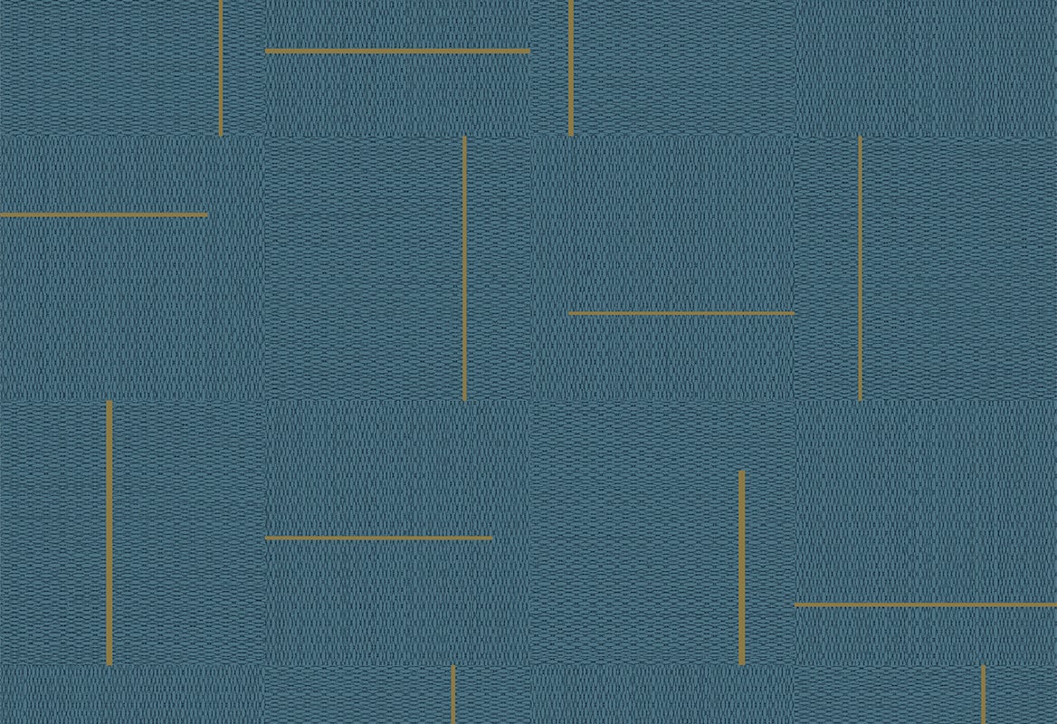 Vinylbehang - Culture Club Geometrico Nikko 10,05m x 0,53m - Blauw