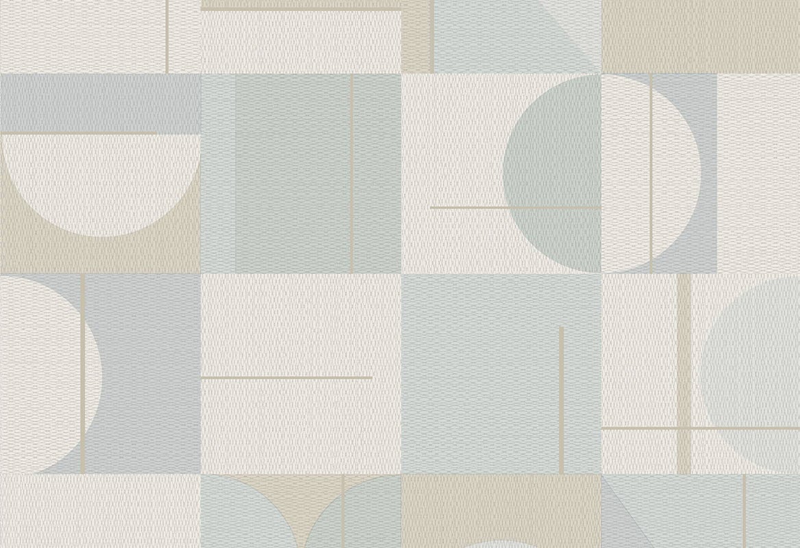 Vinylbehang - Culture Club Composizione Nikko 10,05m x 0,53m - Crème - blauw - groen  