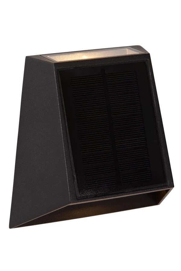 Wandlamp - Luton 1x1W Zonne-energie - Zwart