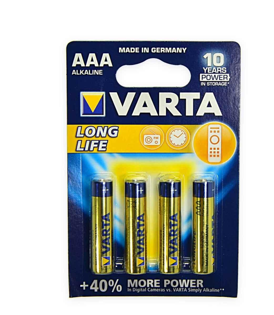 Varta longlife 04103 alkaline batterij penlite aaa 4 stuks