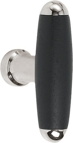 TIMELESS 1932M massieve meubelknop glans nikkel/ebbenhout