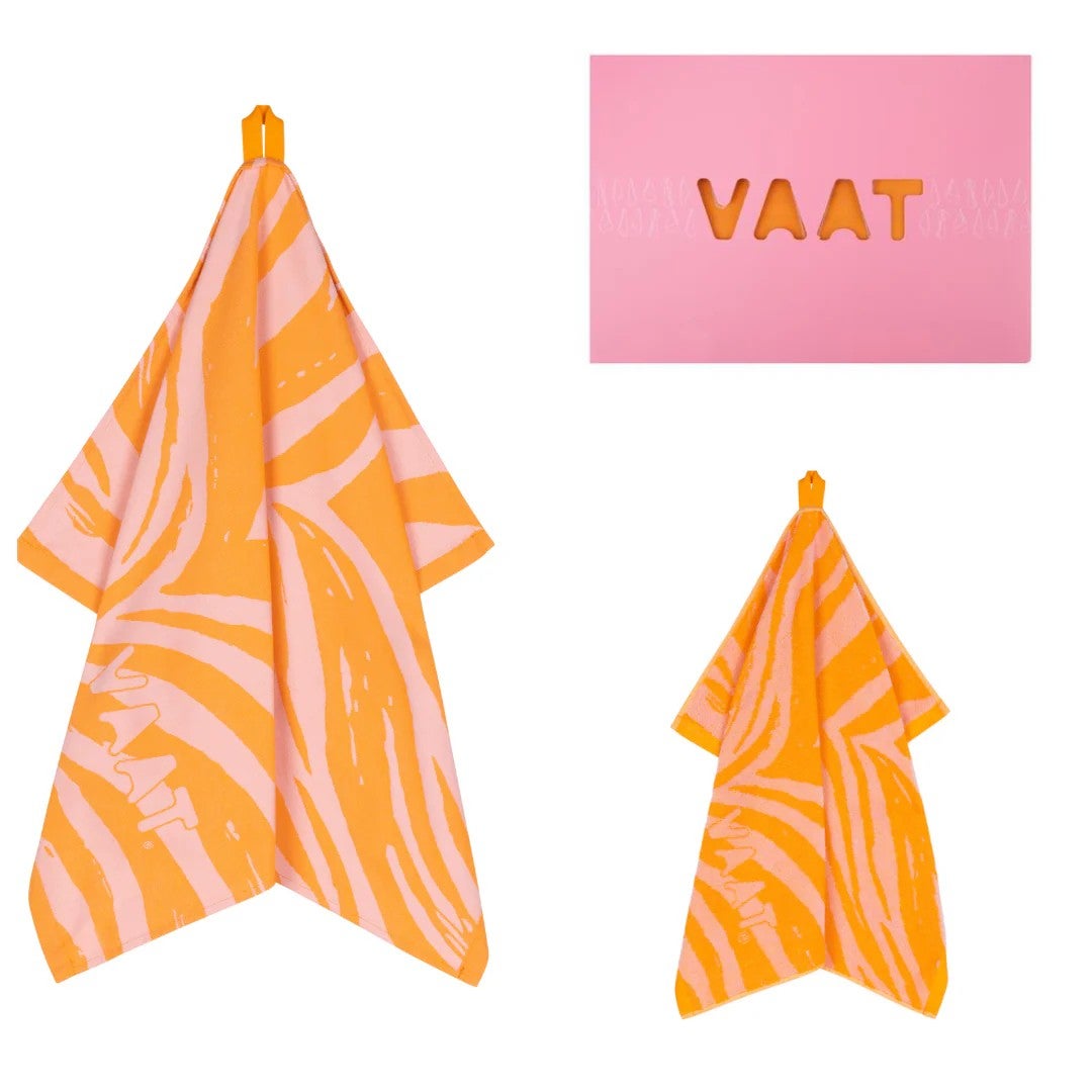 Gift set - Theedoek en keukenhanddoek I love zebra - Pink/Orange
