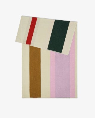 Strandlaken - Red/Dark green/ Toffee/Pink - 90x180 cm 