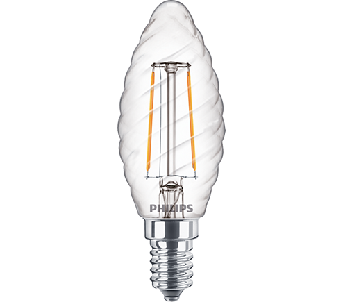 Kaarslamp - LED e14 250lm - Transparant