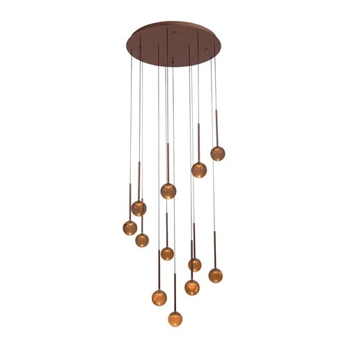 Hanglamp - CALINA Ø 69,9 cm LED Dimb. CCT 12x7W 2200K/3300K Met vervangbare LED-module  - Koffie