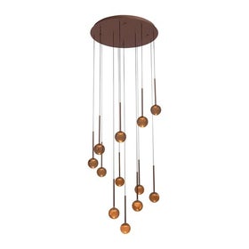 Hanglamp - CALINA Ø 69,9 cm LED Dimb. CCT 12x7W 2200K/3300K Met vervangbare LED-module - Koffie