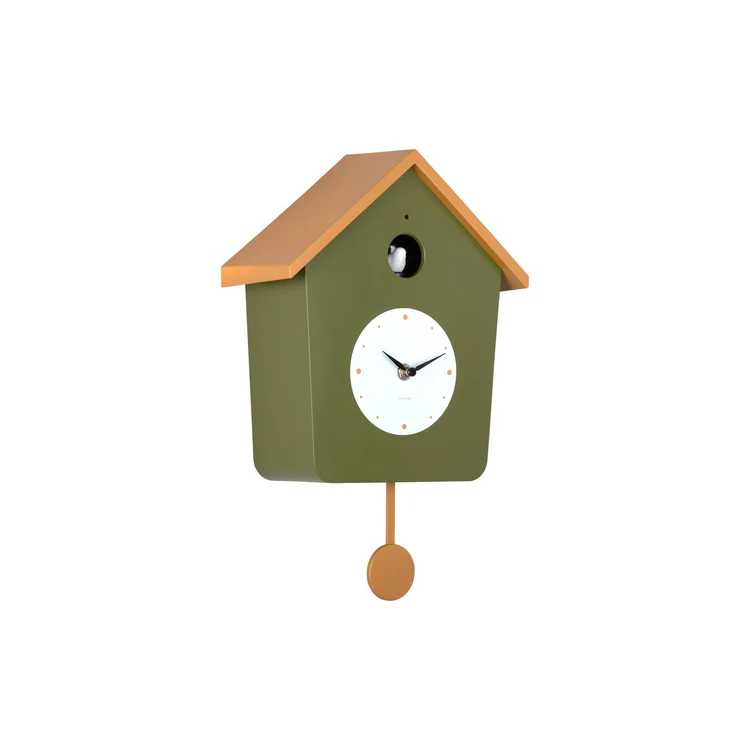 Wandklok - Cuckoo Light - Groen/oranje