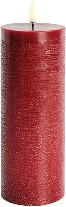 LED kaars - 7,8 x 20 cm - Karmijnrood