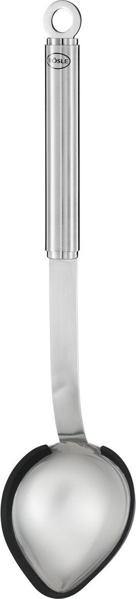 Opscheplepel - Siliconen 33cm - RVS/Zwart