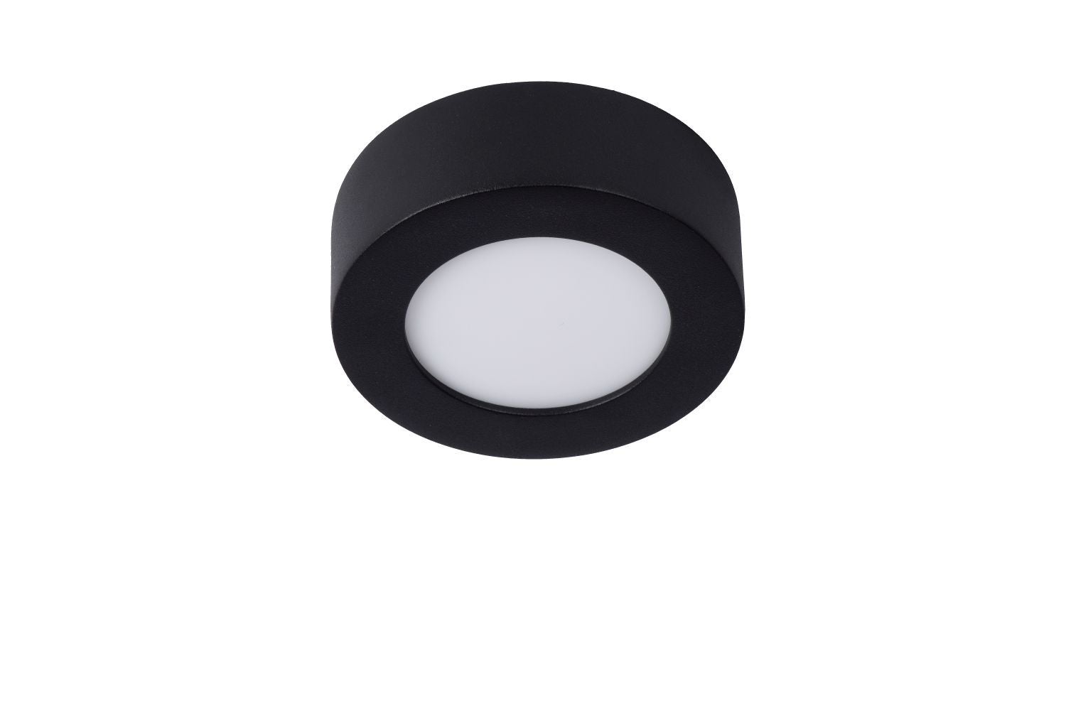 Plafonnière Badkamer - Brice-Led Plafonnière Badkamer Ø 11,7 Cm Led Dimb. 1X8W 3000K Ip44  - Zwart