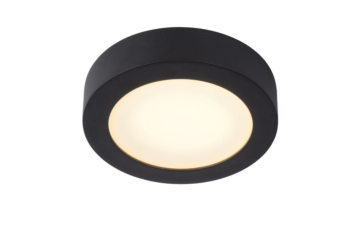 Plafonnière Badkamer - Brice-Led Plafonnière Badkamer Ø 18 Cm Led Dimb. 1X11W 3000K Ip44  - Zwart