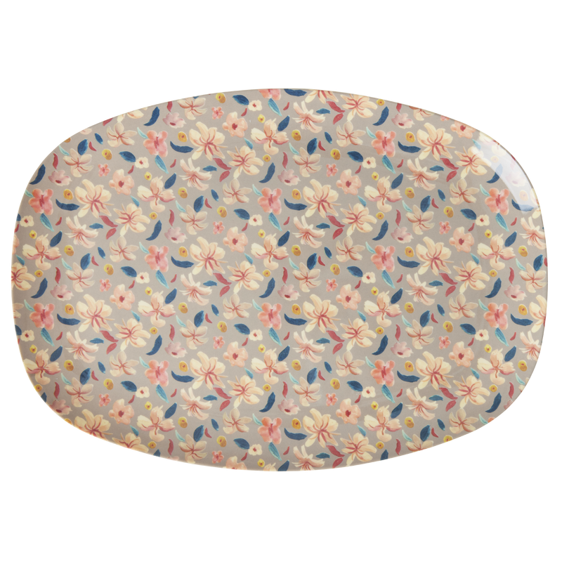 Bord - Rectangular met kleine bloemen - Sandy