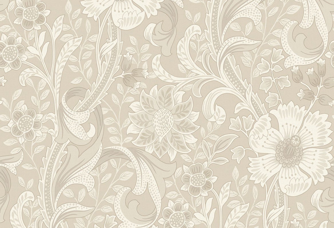 Vliesbehang - Blomkvist Freya Beige - 10,05 m lang x 53 cm breed