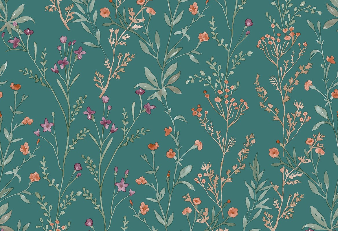 Vliesbehang - Blomkvist Lilly Groen - 10,05 m lang x 53 cm breed