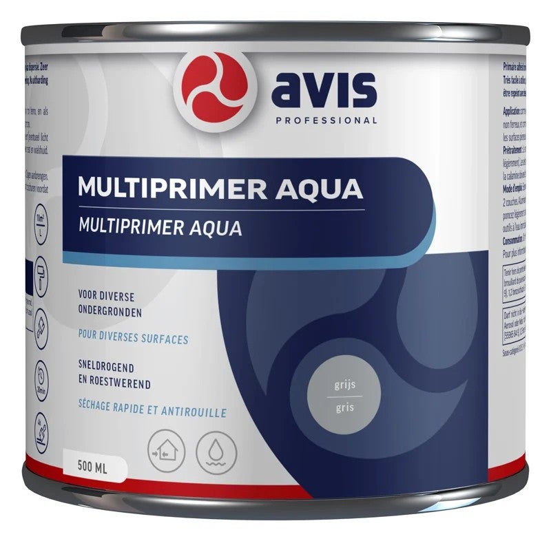 Avis aqua multiprimer grijs 500 ml