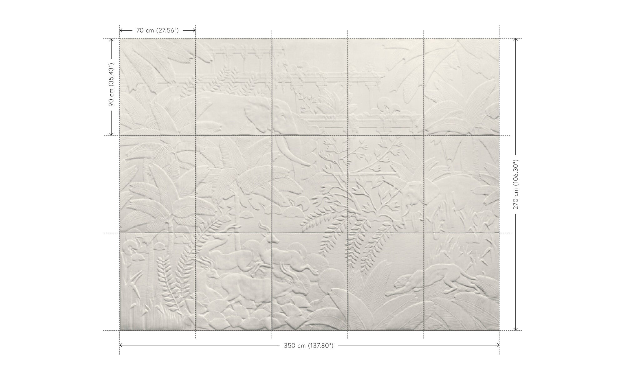 Vliesbehang - Babylon Between Rivers 3D Ecru - Panorama van 350x270cm