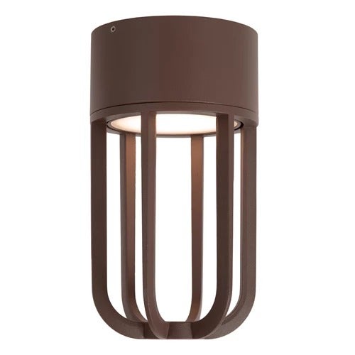 Plafonnière Buiten - WELLS Ø 10 cm LED 1x8W 2700K IP54  - Roest bruin