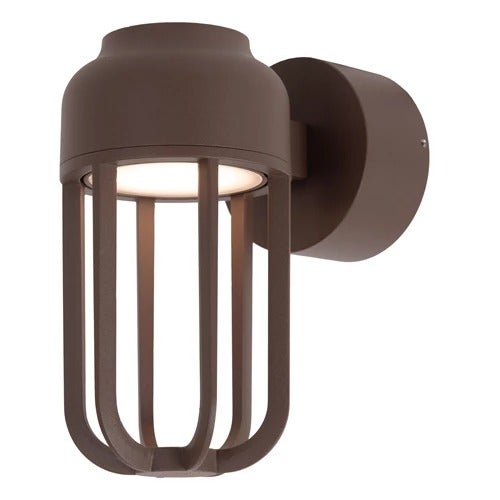 Wandlamp Buiten - WELLS &Oslash; 10 cm LED 1x8W 2700K IP54  - Roest bruin