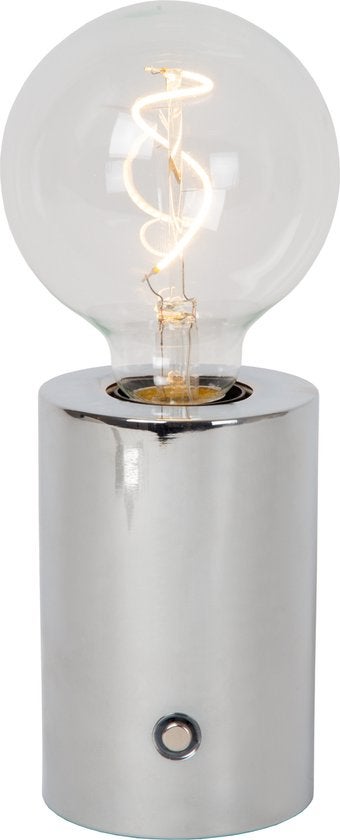 Tafellamp - Vivo &Oslash;8cm LED oplaadbaar E27 1W 2700K - Chroom