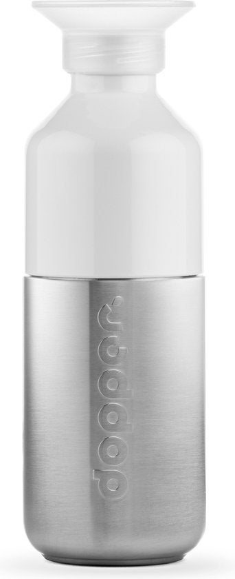 Drinkfles - Steel 350ml - RVS en wit