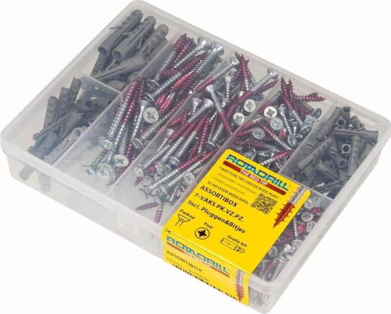 Rotadrill assortimentsbox 7-vaks pk tx verzinkt met plug