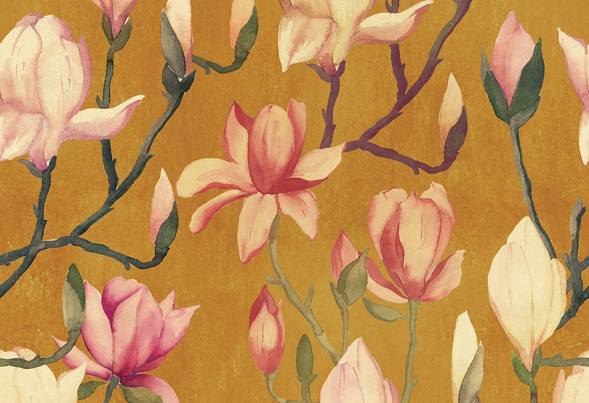 Vliesbehang - Marta Cortese Magnolia Multicolor - 10,05 m lang x 53 cm breed