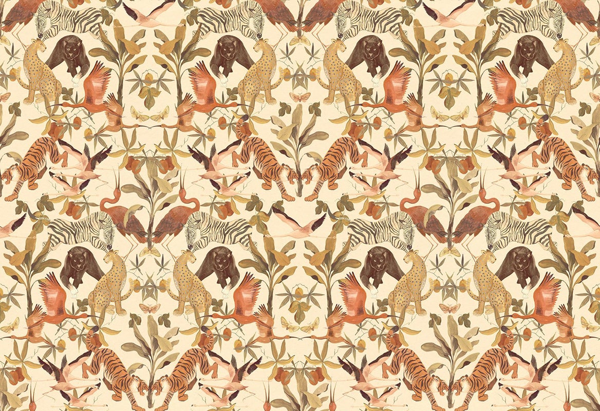 Vliesbehang - Marta Cortese Magic Animals Multicolor - 300 cm lang x 212 cm breed