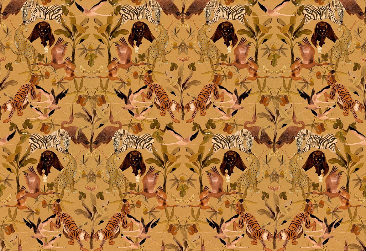 Vliesbehang - Marta Cortese Magic Animals Multicolor - 300 cm lang x 212 cm breed