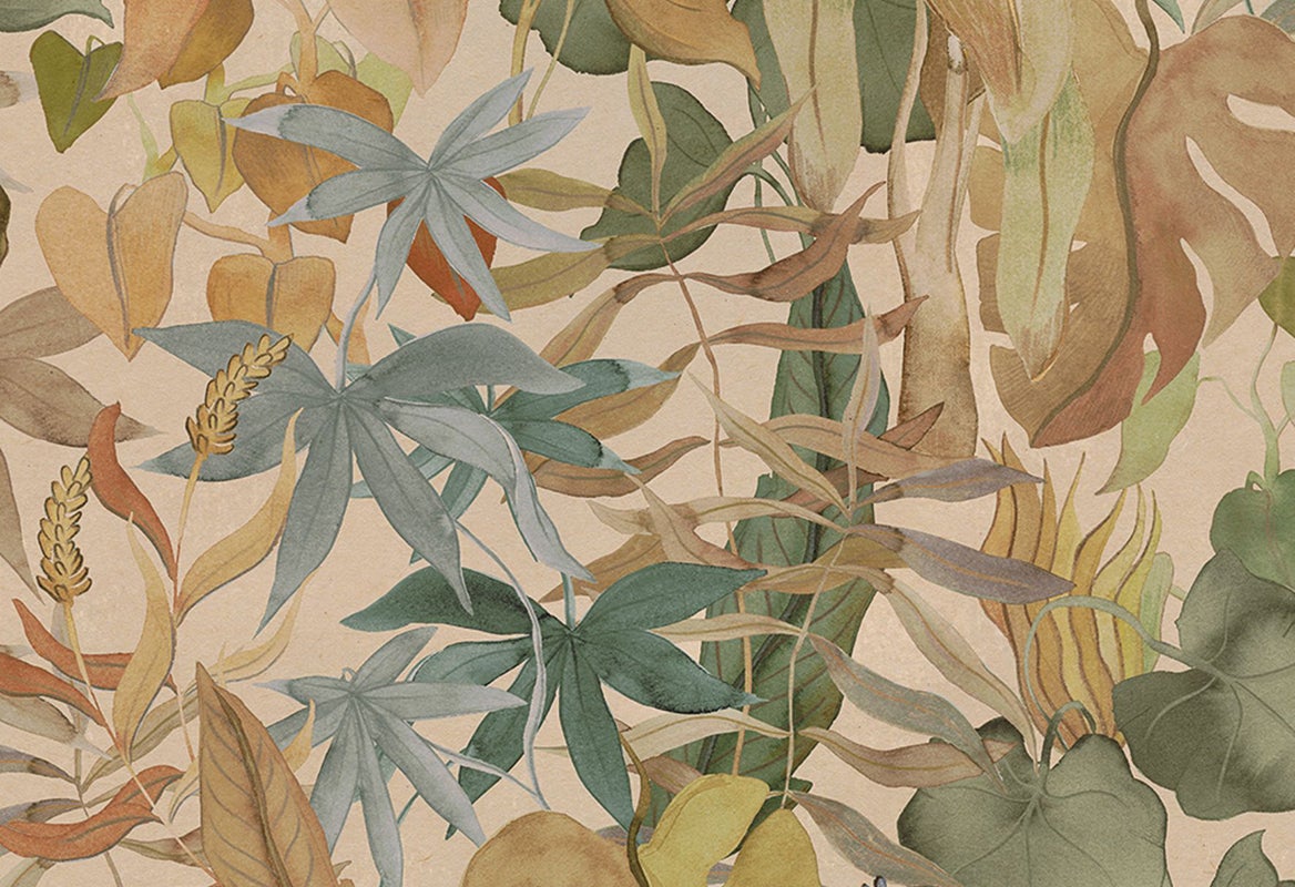 Vliesbehang - Marta Cortese Leaves Multicolor - 300 cm lang x 159 cm breed