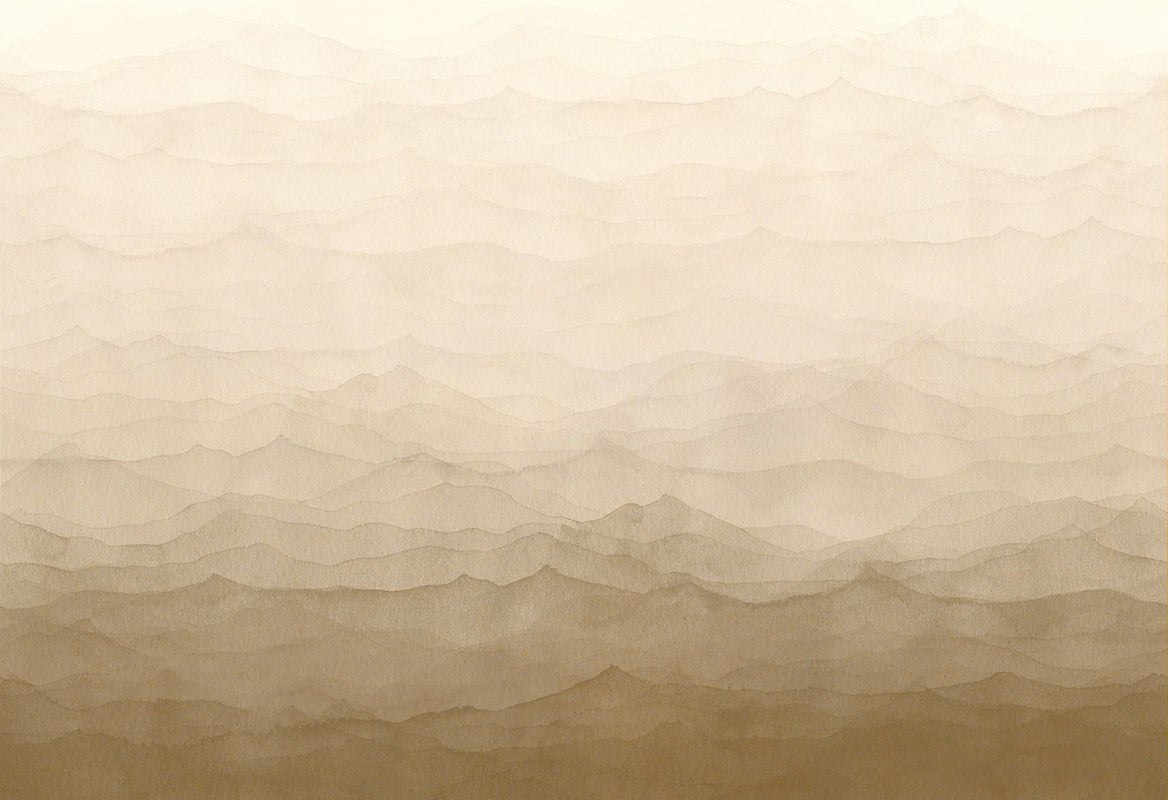 Vliesbehang - Marta Cortese Mist Beige - Panorama van 300 cm x 318 cm