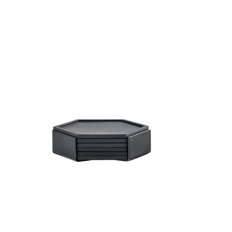 Onderzetters - Coasters Bold set van 6 stuks - Zwart