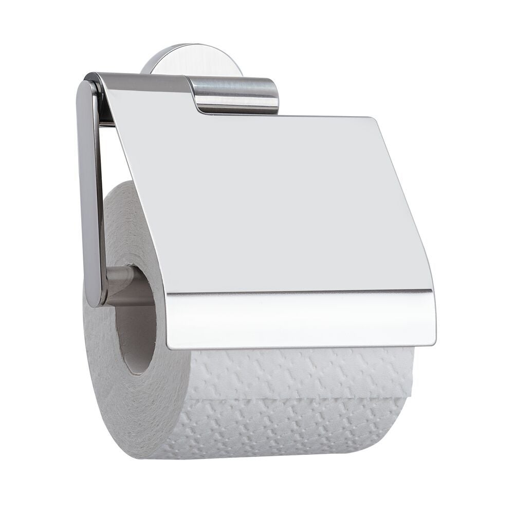 Boston Toiletrolhouder met klep RVS gepolijst