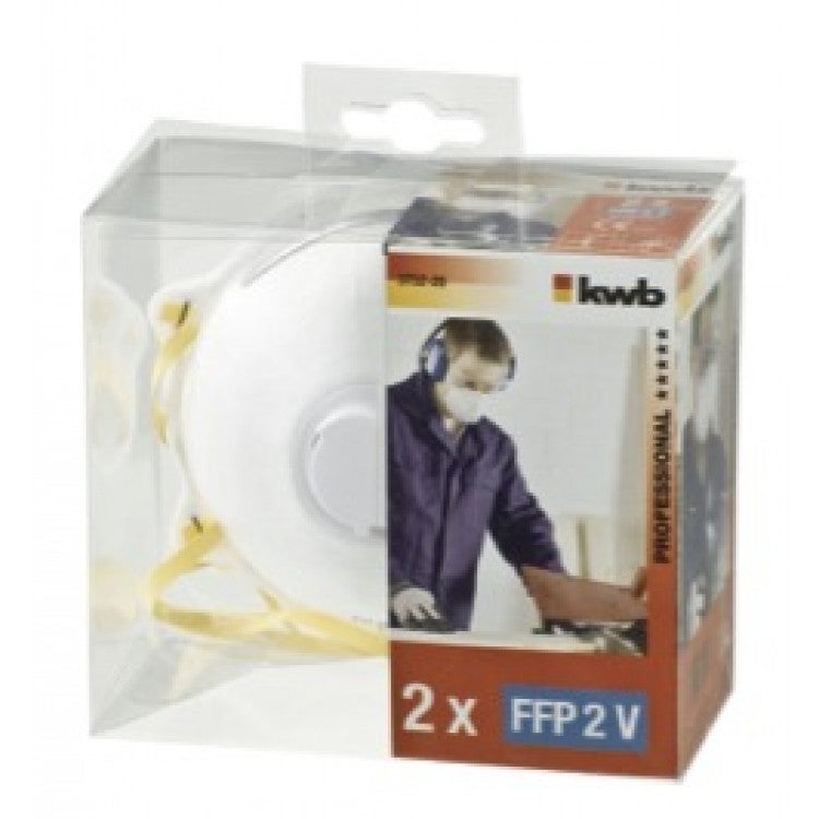 Kwb fijnstofmasker met uitademventiel ffp2 2 stuks