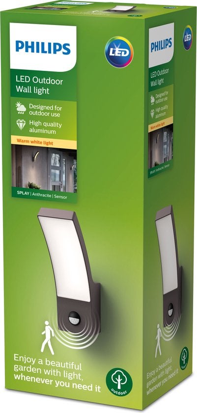 Wandlamp - Splay  3,8W warm wit licht - Antraciet