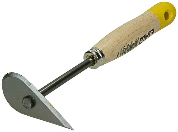 Verkrabber - ovaal - met houten steel