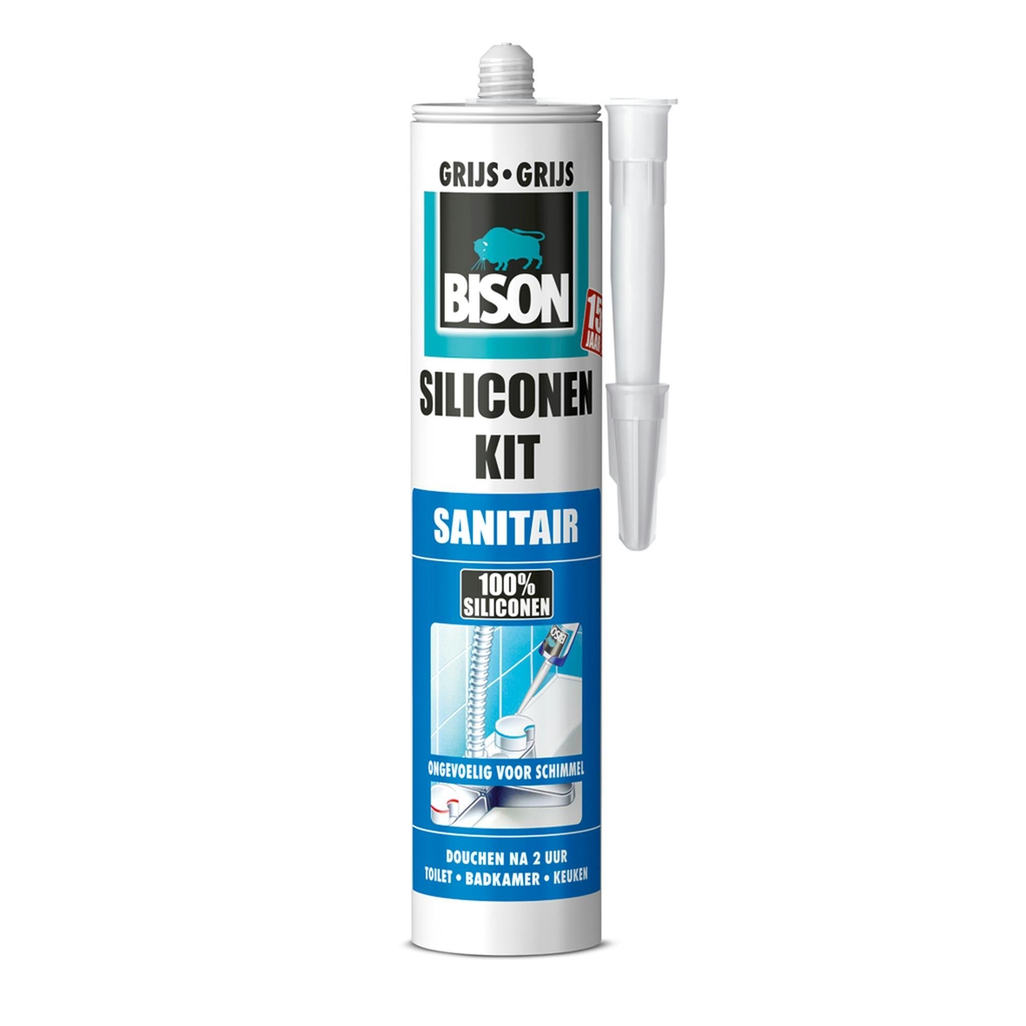 Bison siliconenkit sanitair grijs 310 ml