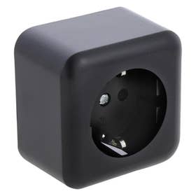 Wandcontactdoos - Opbouw 1-voudig - Zwart