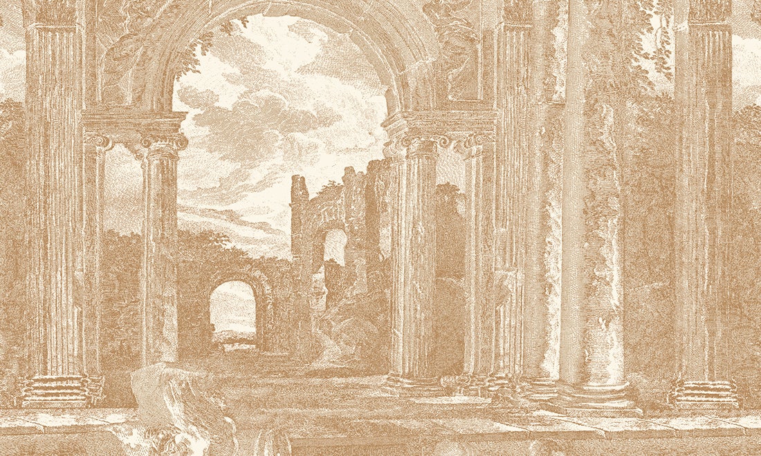 Vinyl op vliesbehang - Sculptura Rovine -  Toffee - 200 cm. x 300 cm.