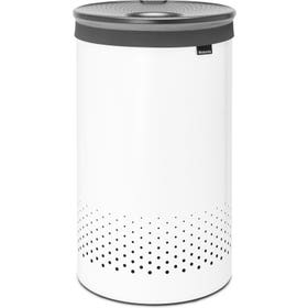 Wasmand - Wasbox met kunststof deksel 60L - White/Dark Grey