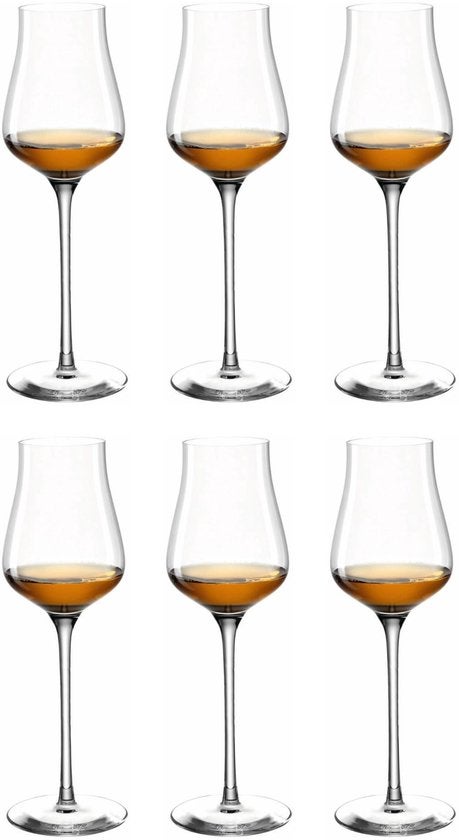 Grappa glas - Set van 6 glazen 210ml - Transparant 