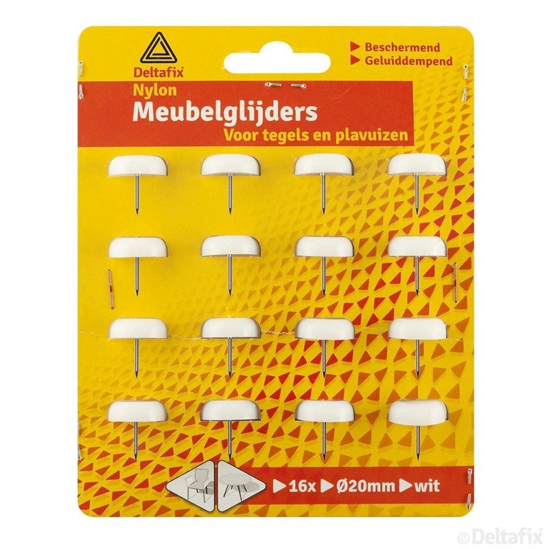 Meubelnylonglijder - nylon 16 stuks - 20mm