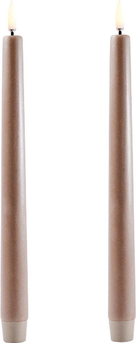 LED Kaars - 25 cm 2-Stuks - Zandsteen