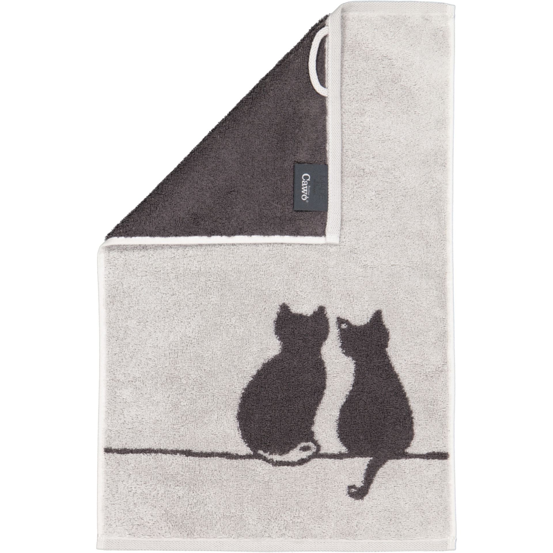 Gastendoekje - Cute Cats You & Me 30x50cm - Platina/basalt