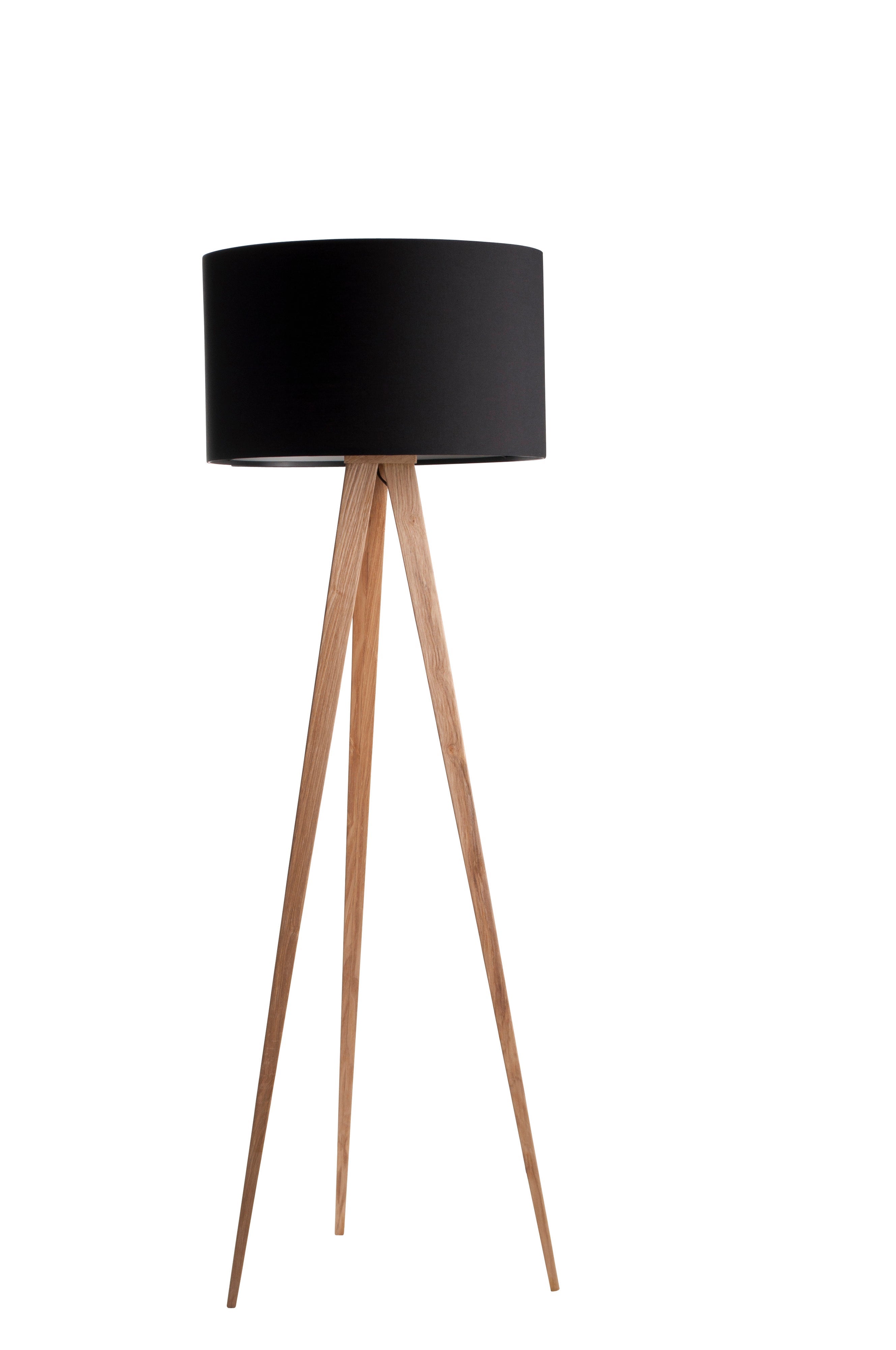 Vloerlamp Tripod - hout/zwart