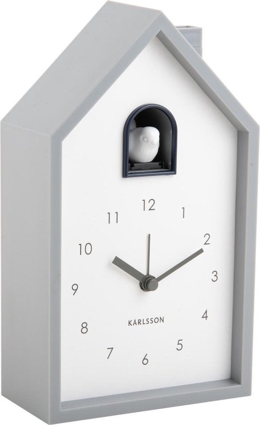 Wekker - Modern Cuckoo - Grijs en wit