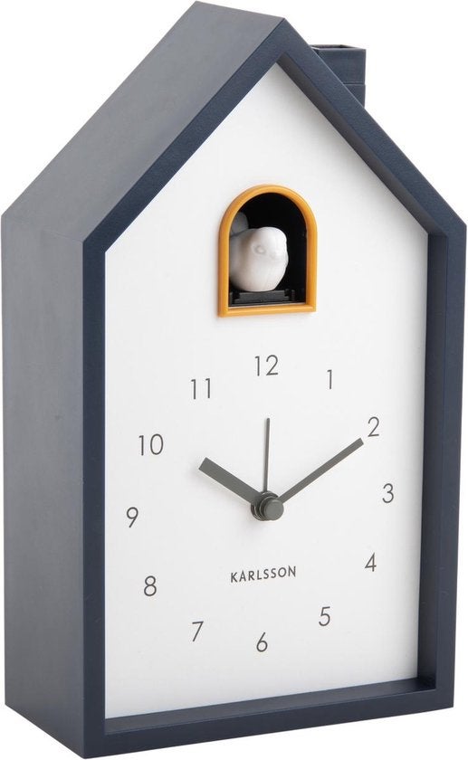 Wekker - Modern Cuckoo - Blauw en wit