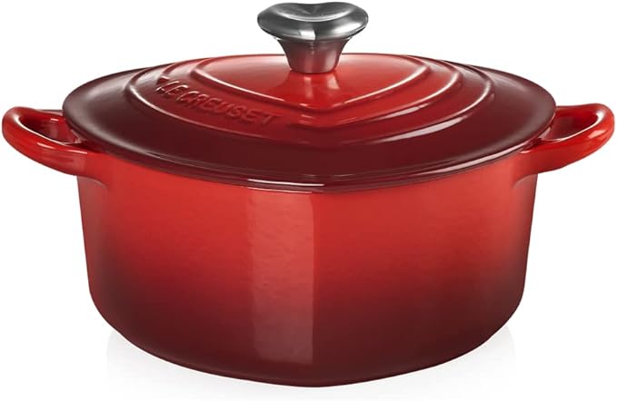 Braadpan - Hart in geëmailleerd gietijzer 20cm 1,9L - Kersenrood