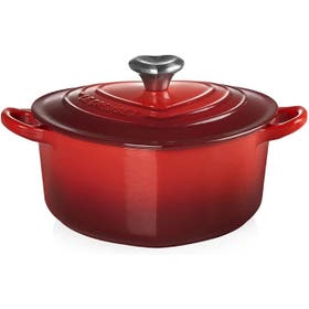Braadpan - Hart in geëmailleerd gietijzer 20cm 1,9L - Kersenrood